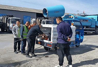 山西文水盈峰環(huán)境三輪高壓沖洗車MN-H53霧炮款、三輪單桶保潔車MN-H35D案例